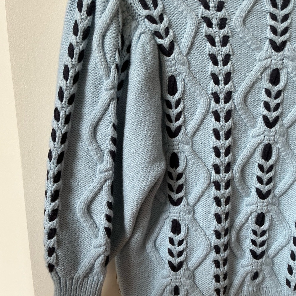RAILS ADDY CONTRAST DIAMOND SKY BLUE KNIT SWEATER SIZE SMALL - Picture 4 of 15